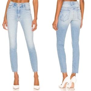 Mother High Waisted Looker Ankle Fray Jeans Au Revoir size 32